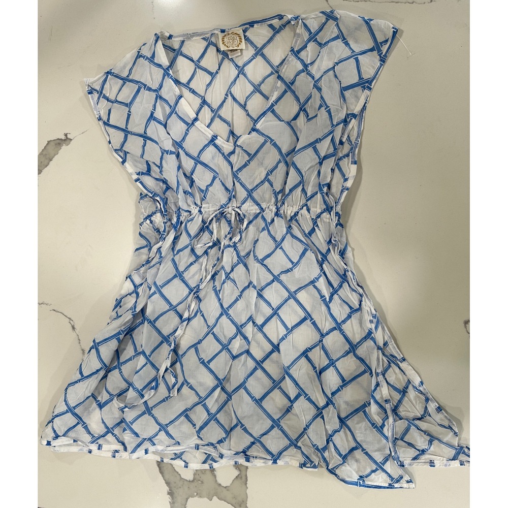 The‎ Beaufort Bonnet Company XS/S Blue White Swim Cover Up Beach Tunic
